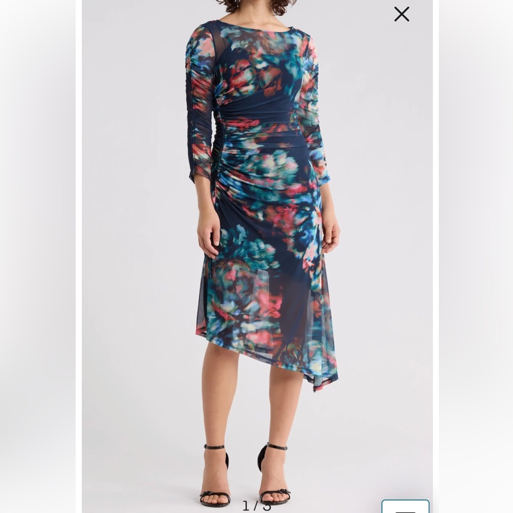 Calvin Klein Sheer Colorful Dress